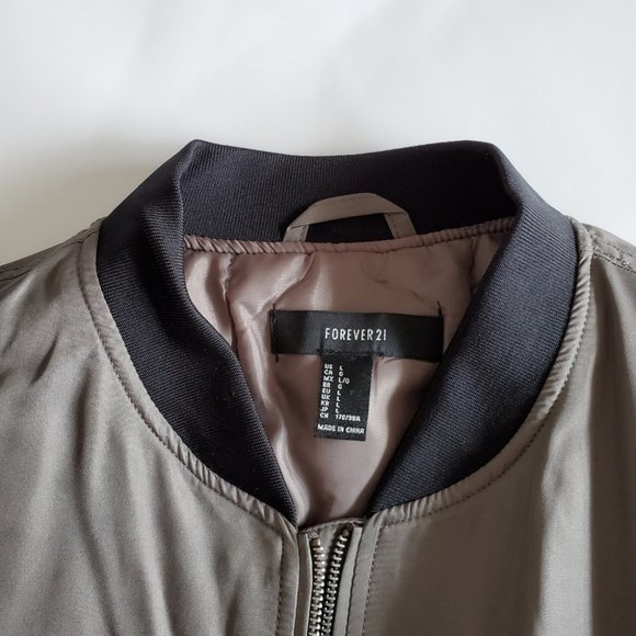 Forever 21 Women's Bomber Jacket, Grey, L - Picture 4 of 9